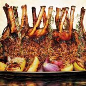 Crown Roast of Pork with Lady Apples and Shallots