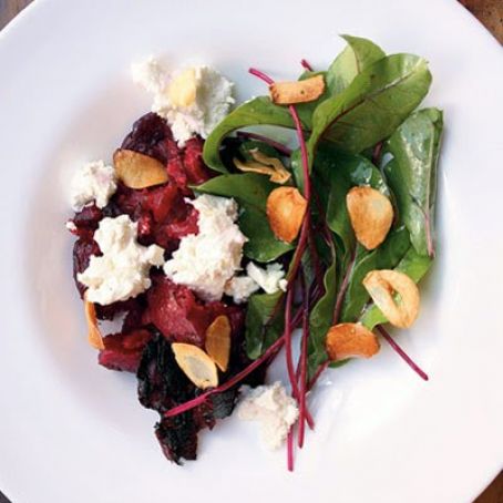 Smashed Beets with Goat Cheese