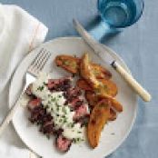 Steak au Poivre with Roasted Fingerling Potatoes