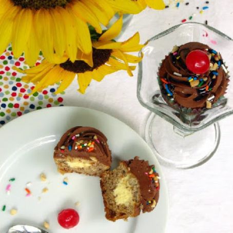Banana Split Cupcakes