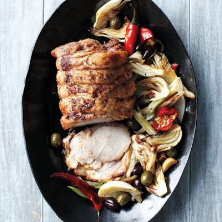 Roast Pork with Fennel, Chiles, and Olives
