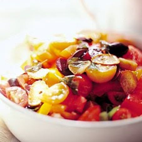 Chopped Tomato Salad with Roasted Garlic