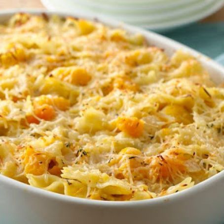 Baked Bow-Tie Pasta and Winter Squash