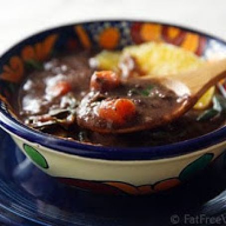 Tropical Black Bean and Collard Green Soup