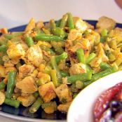 Saffron Chicken, Boiled Lemon and Green Bean Salad