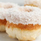 Baked Coconut Doughnuts with Coconut Glaze