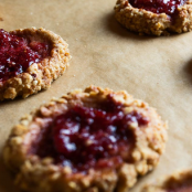 Peanut Butter Thumbprints with Strawberry Lambic Jam