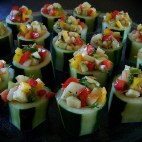 Cucumber Cups with Mango Salsa