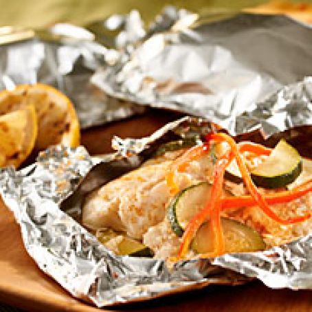 Foil-Wrapped Fish with Creamy Parmesan Sauce