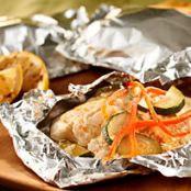 Foil-Wrapped Fish with Creamy Parmesan Sauce