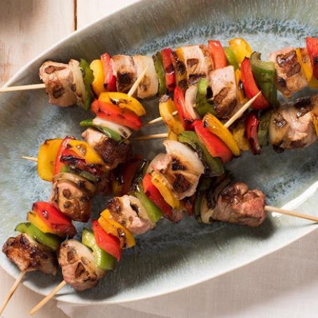 Orange Marinated Pork and Pepper Kebabs