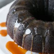 Chocolate Whiskey Bundt Cake with Whiskey Caramel Sauce
