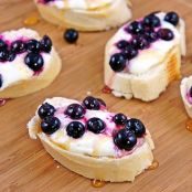 Roasted Blueberry Ricotta Crostini