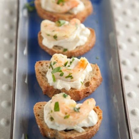 Cheesy Shrimp on Grits Toast