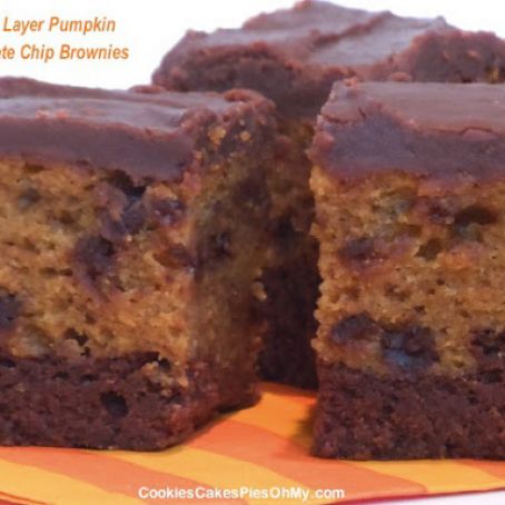 Triple Layer Pumpkin Chocolate Chip Brownies
