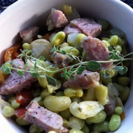 Savory Creamer Peas with Italian Sausage