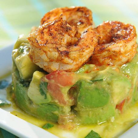 Avocado Chopped Salad with Grilled Shrimp