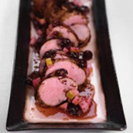 Michael Symon's Bacon Roasted Pork with Mustard Fruit