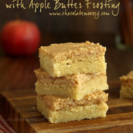 Snickerdoodle Cookie Bars with Apple Butter Frosting