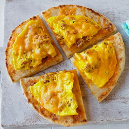 Microwave Breakfast Flatbread Pizza