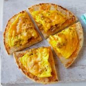 Microwave Breakfast Flatbread Pizza