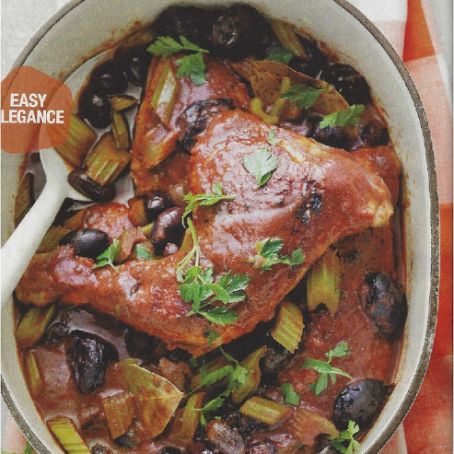 Red Wine-Braised Chicken Leg Quarters with Olives