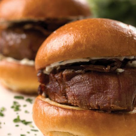 Marinated Flank Steak Sandwiches with Blue Cheese Spread