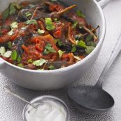 EGGPLANT-Spicy Baby Aubergine Stew with Coriander & Mint