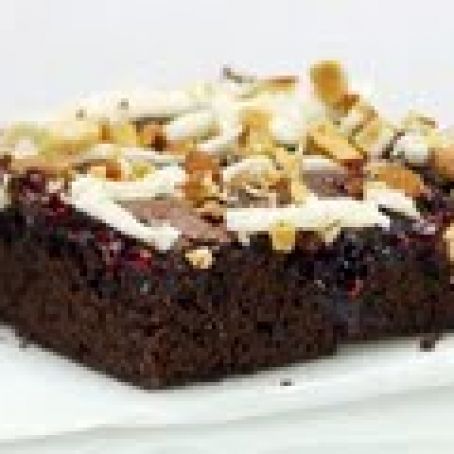 Chocolate Raspberry Bars with White Chocolate and Almonds