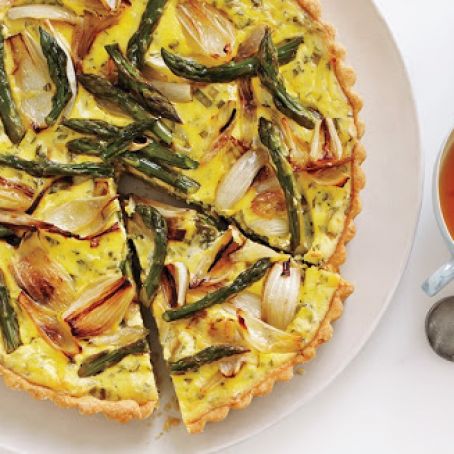 Savory Spring Vegetable and Goat Cheese Tart