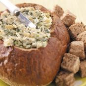 Spinach Artichoke Dip in a Breadbowl