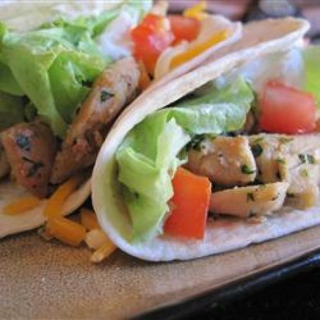 Mexican lime chicken soft tacos