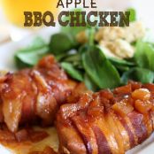 SLOW COOKER BACON WRAPPED APPLE BBQ CHICKEN