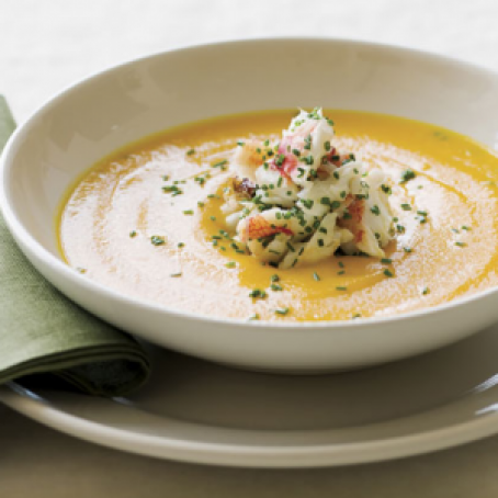 Butternut Squash Bisque With Crab