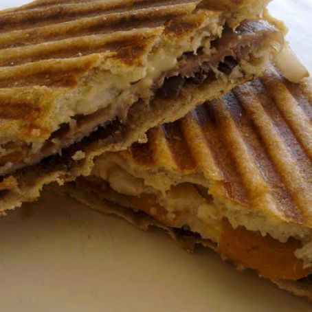 Walnut Brie, Proscuitto  and Pear Panini