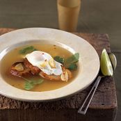 Garlic Soup with Poached Eggs