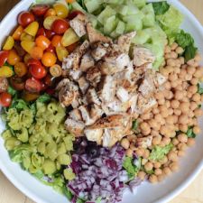 Mediterranean Chicken Chopped Salad with Creamy Feta Dill Dressing