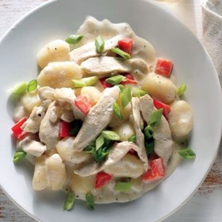 Creamed Chicken with Gnocchi Dumplings