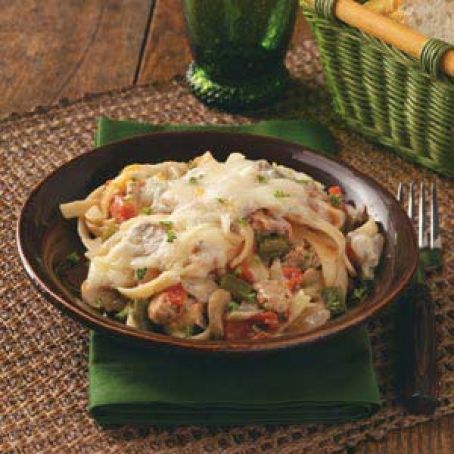 Sausage Fettuccine Bake