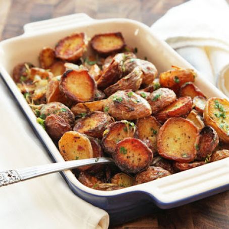 Ultra-Crispy New Potatoes with Garlic, Herbs and Lemon