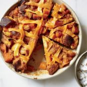 Pumpkin Pie Bread Pudding with Bourbon-Pecan Hard Sauce