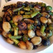 Crispy Gnocchi with Mushrooms, Asparagus, and Brussels SproutsRhea Parsons February 5, 2014 51 Comment