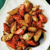 Braised Roll-Cut Carrots & Parsnips