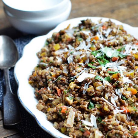 Colorful Lentil Salad with Walnuts & Herbs