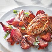 Chimichurri Roasted Chicken with Potatoes and Onio