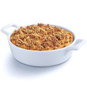 WHIPPED SWEET POTATOES WITH VANILLA YOGURT AND CRUNCHY GRANOLA TOPPING