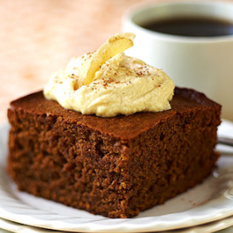 Gingerbread with Pumpkin Caramel Mascarpone Cream