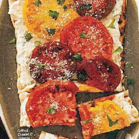 Flatbread -Cheese & Tomato Flatbreads Grilled