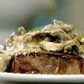 New York Strip Steak with Brandied Mushrooms and Fresh Thyme
