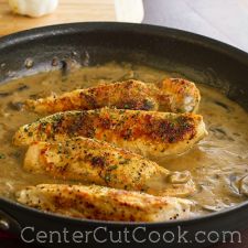 Chicken with Mushrooms in a Light Balsamic Cream Sauce